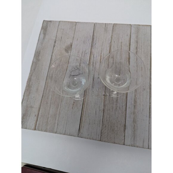 Set Of 2 Martini Glasses Vintage Etched Wheat Pattern 4 7/8" Tall - Picture 5 of 9